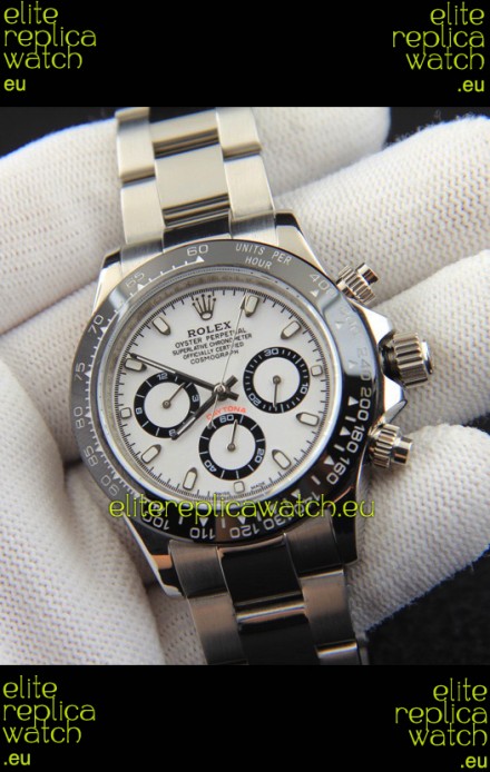 Rolex Daytona Japanese Movement Replica Watch in White Dial - Ceramic Bezel 