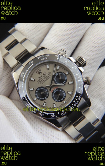 Rolex Daytona Japanese Movement Replica Watch in Grey Dial - Ceramic Bezel 