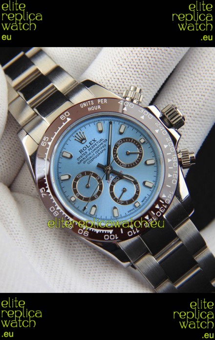 Rolex Daytona Japanese Movement Replica Watch in Ice Blue Dial - Ceramic Bezel 