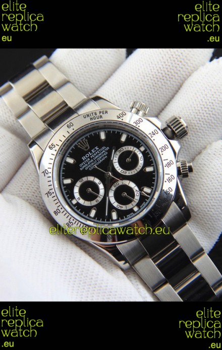 Rolex Daytona Japanese Movement Replica Watch in Black Dial 
