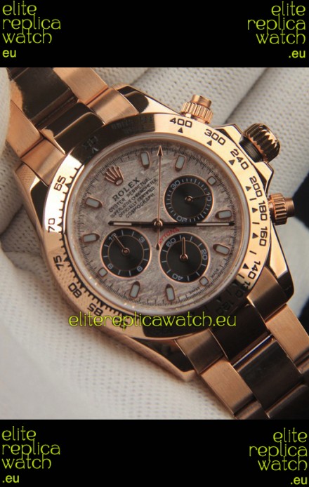 Rolex Daytona Japanese Movement Gold Casing Replica Watch in Meteorite Pattern Dial 