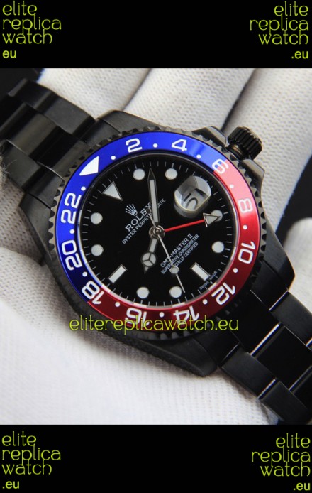 Rolex GMT Masters II Japanese Movement Replica Watch in PVD Casing 