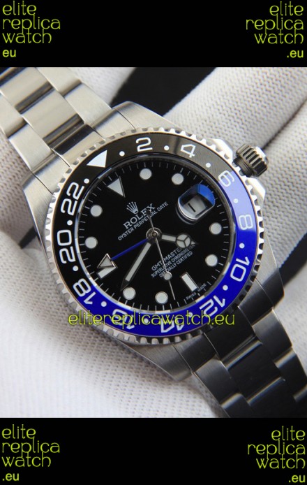 Rolex GMT Masters II Japanese Movement Replica Watch Steel Case Black Dial