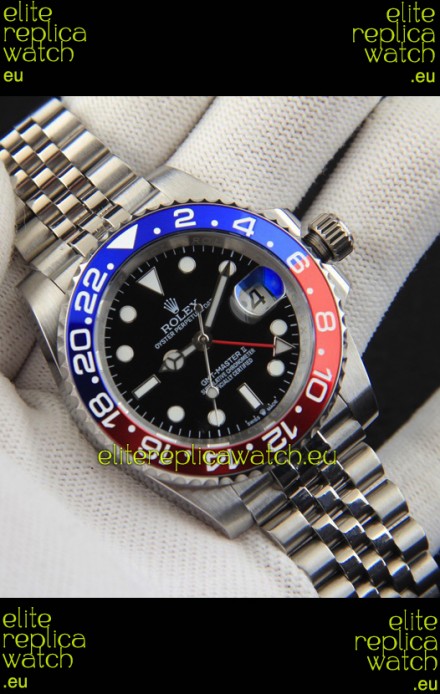Rolex GMT Masters II Japanese Movement Replica Watch Steel Case Black Dial