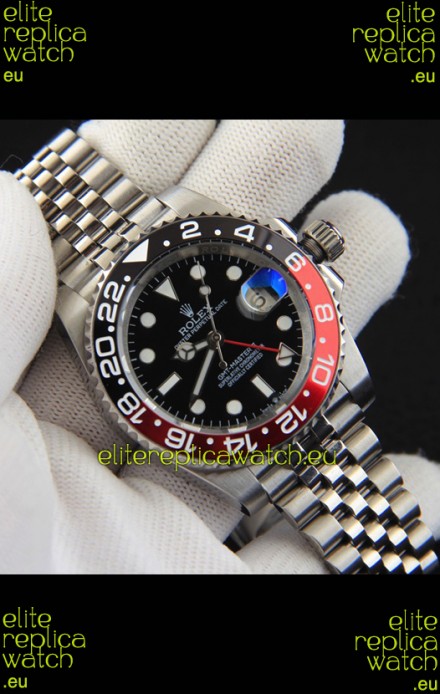 Rolex GMT Masters II Japanese Movement Replica Watch Steel Case Black Dial