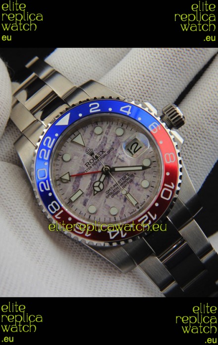 Rolex GMT Masters II Japanese Movement Replica Watch Steel Case Meteorite Pattern Dial