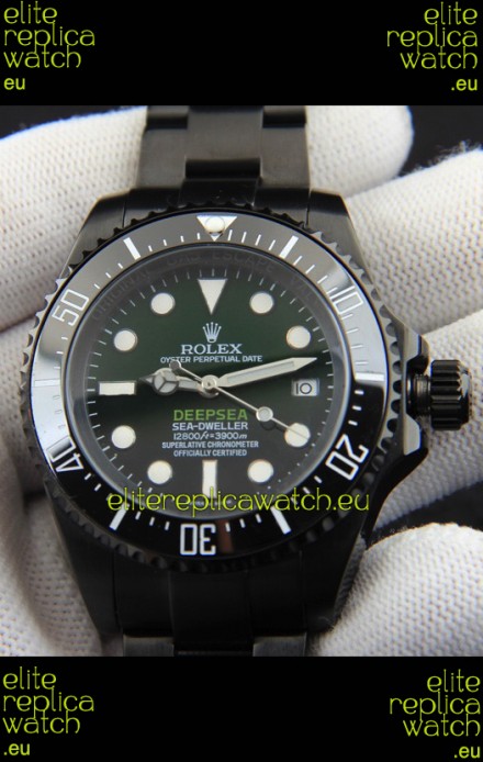 Rolex Sea Dweller Japanese Movement Replica Watch Green Dial 44MM