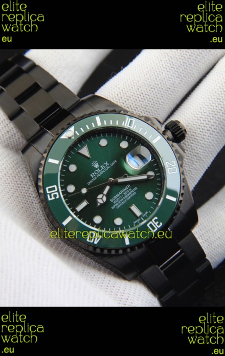 Rolex Submariner Japanese Replica Watch in PVD Coating Green Dial 