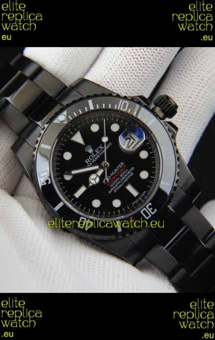 Rolex Submariner Pro-Hunter Japanese Replica Watch in PVD Coating Black Dial 