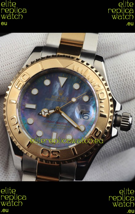 Rolex Yachtmaster Japanese Movement Watch in Two Tone Gold Casing - Pearl dial 37MM