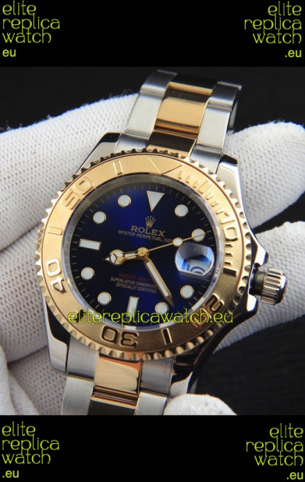 Rolex Yachtmaster Japanese Movement Watch in Two Tone Gold Casing - Blue dial 37MM