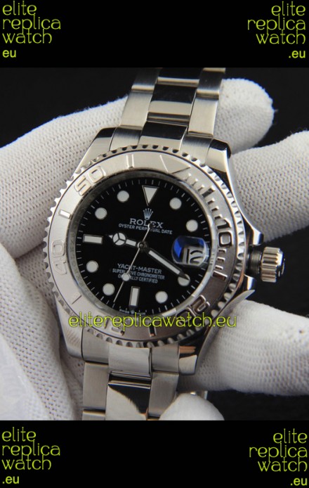 Rolex Yachtmaster Stainless Steel Japanese Replica Watch - 40MM - Black Dial 
