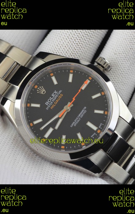 Rolex Milgauss Japanese Movement Replica Watch in Black Dial 