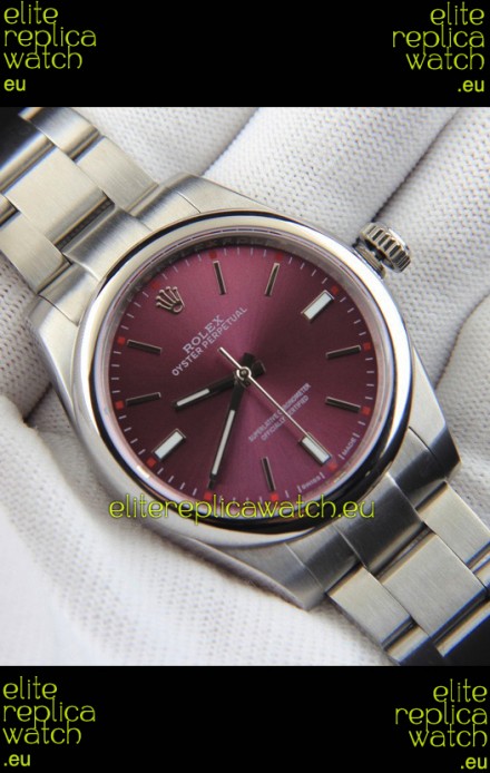 Rolex Oyster Perpetual Japanese Movement Replica Watch 39MM - Burgundy Dial
