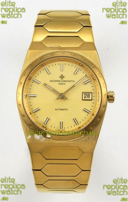 Vacheron Constantin Historiques 222 Super Clone 37MM Yellow Gold Watch in Gold Dial