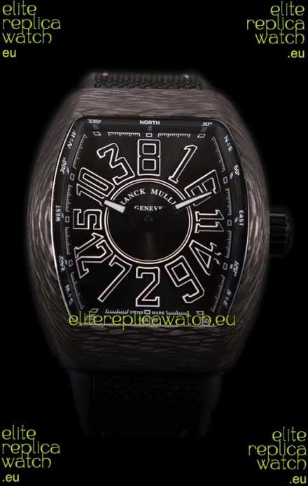 Franck Muller Vanguard Carbon Casing Black Indexes Swiss Watch