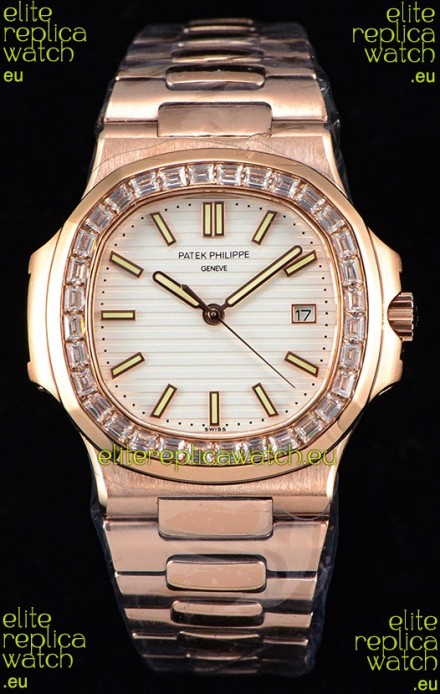 Patek Philippe Nautilus 5711/1R 1:1 Mirror Watch - Baguette Diamonds Bezel