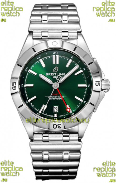 Breitling Chronomat Automatic GMT 40 Green Dial 1:1 Mirror Swiss Replica Watch 