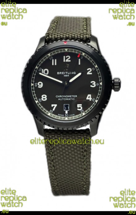 Breitling Navitimer Aviator 8 Automatic 41 Black Dial Nylon Strap 1:1 Mirror Swiss Replica Watch 