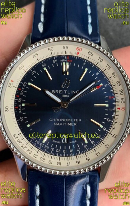 Breitling Navitimer 1 Automatic Swiss Replica Watch in Blue Dial - Leather Strap