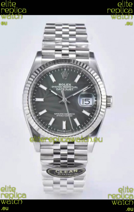 Rolex Datejust 126234 36MM Swiss Replica in 904L Steel in Grey Dial 1:1 Mirror Replica