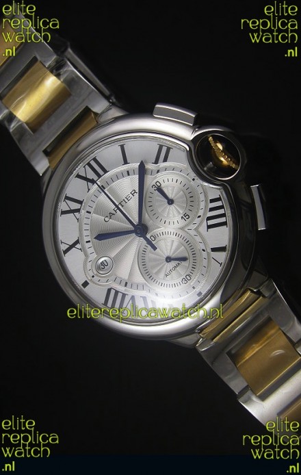 Ballon De Cartier Chronograph in Yellow Gold Two Tone Case - 1:1 Mirror Replica