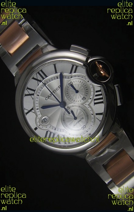 Ballon De Cartier Chronograph in Rose Gold Two Tone Case - 1:1 Mirror Replica