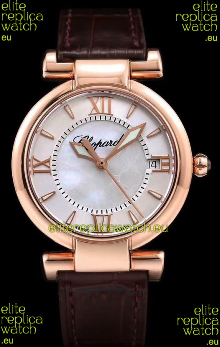 Chopard Imperiale White Dial Swiss Automatic Replica Watch in Rose Gold Case 904L Steel 