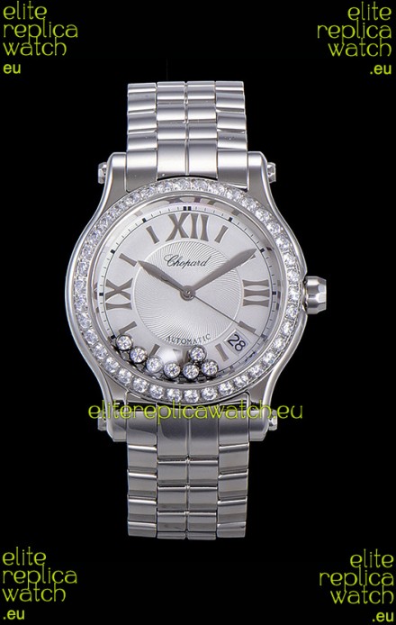 Chopard Happy Sport 1:1 Mirror Swiss Automatic Replica Watch 36MM in 904L Steel Casing White Dial