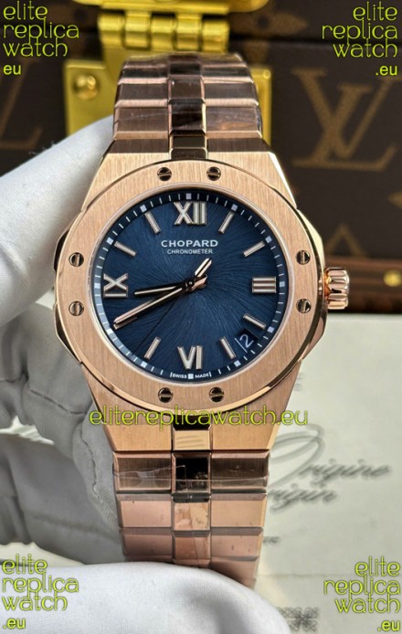 Chopard Alpine Eagle Rose Gold Blue Dial Super Clone Replica Watch 