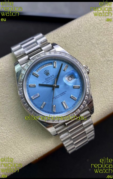 Rolex Day Date Presidential M228396TBR-0002 904L 40MM - Ice Blue Dial 1:1 Mirror Quality Watch