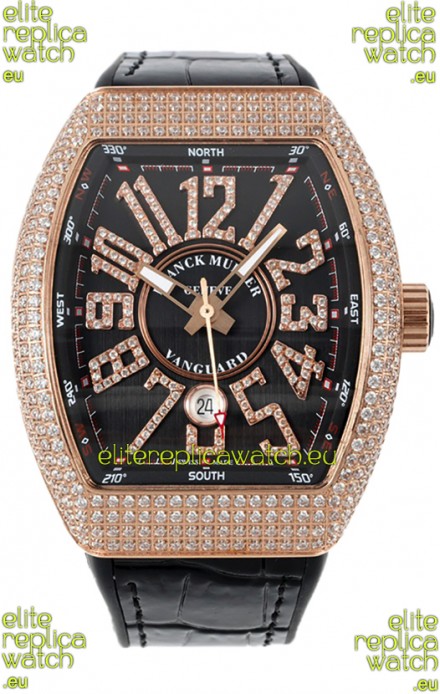 Franck Muller Vanguard V45 Yachting in Rose Gold Plating - Black Dial 