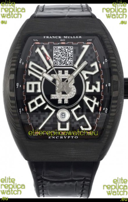 Franck Muller Vanguard Encrypto BTC V45 Carbon Casing Swiss Replica Watch