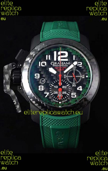 Graham Chronofighter Superlight Carbon Green 1:1 Mirror Swiss Replica Watch 