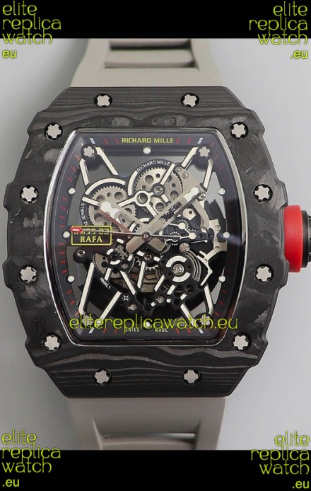 Richard Mille RM35-02 Rafael Nadal Forged Carbon Case with Grey Strap - 1:1 Super Swiss Quality