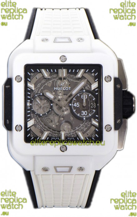 Hublot Square Bang Unico White Ceramic Casing Chronograph Watch 1:1 Mirror Replica