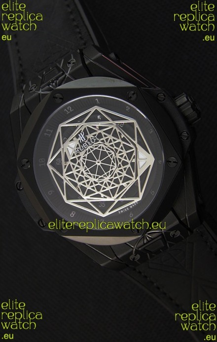 Hublot Big Bang Sang Bleu 45MM Black PVD Coated Swiss Replica Watch 