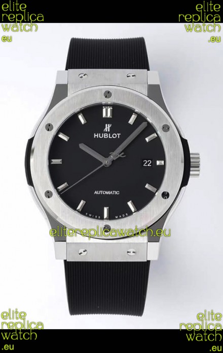 Hublot Classic Fusion Steel Black Dial 42MM Swiss Replica Watch 1:1 Mirror Quality