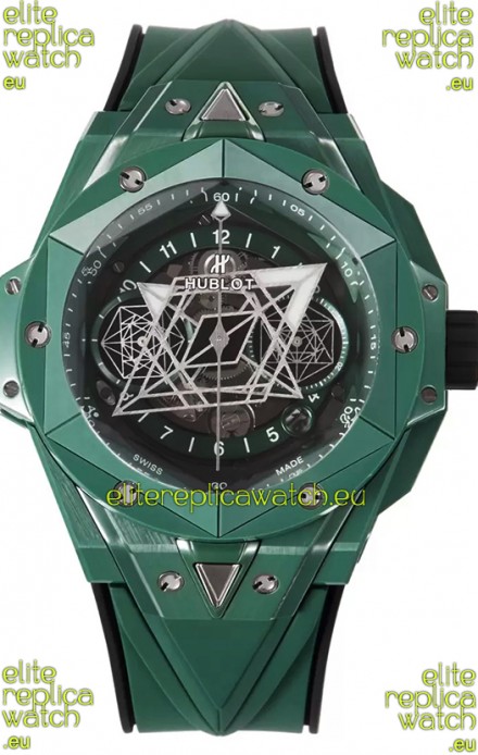 Hublot Big Bang UNICO Sang Bleu II Green Ceramic 1:1 Mirror Quality Swiss Replica Watch