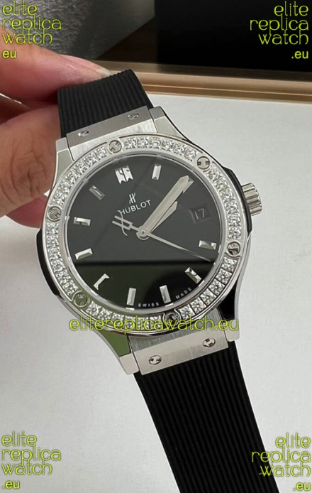 Hublot Classic Fusion Stainless Steel 33MM Black Dial Swiss Quartz Movement Watch 1:1 Mirror Quality