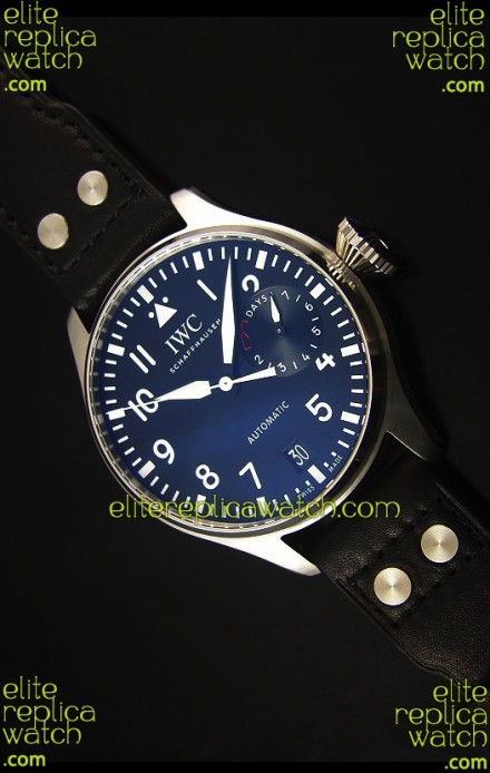IWC Big Pilot IW500901 - Functional Power Reserve Brown Strap Black Dial 1:1 Mirror Watch
