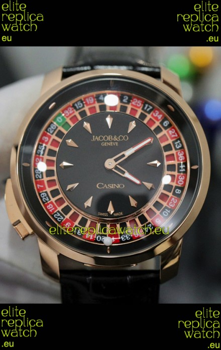 Jacob and Co Roulette Edition Replica Watch in Rose Gold Casing 