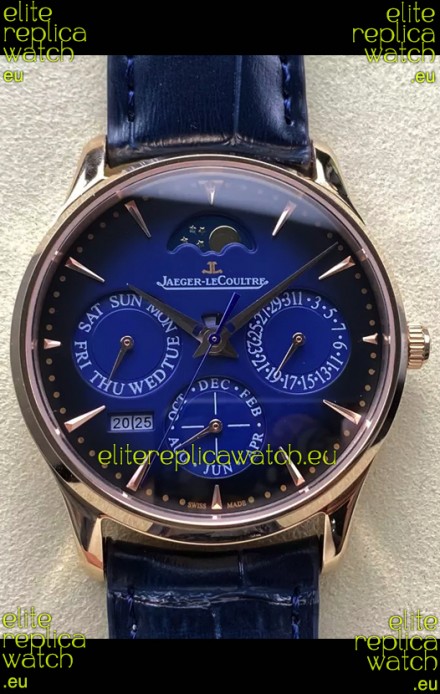 Jaeger LeCoultre Super Clone Master Ultra-Thin Perpetual Calendar Blue Dial Watch