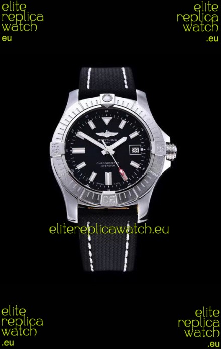 Breitling Avenger 43 Automatic Black Dial Leather 1:1 Mirror Swiss Replica Watch 