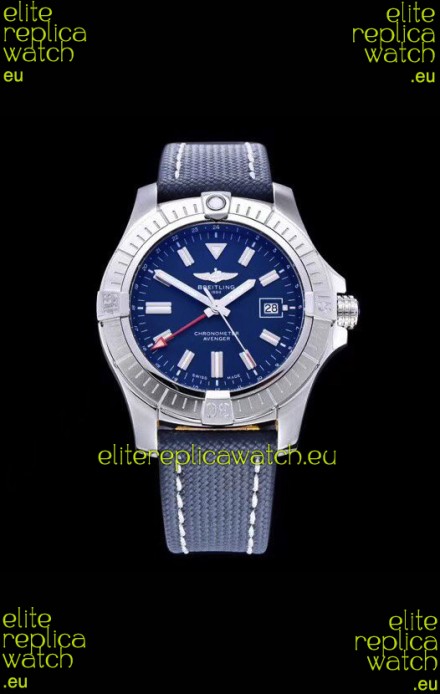 Breitling Avenger 43 Automatic Blue Dial Military Strap 1:1 Mirror Swiss Replica Watch 