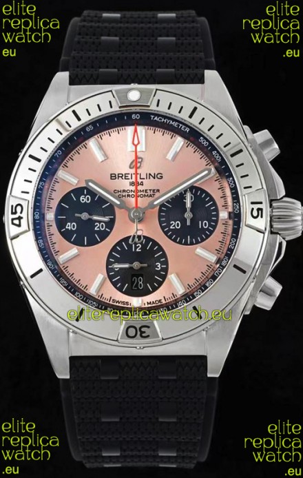 Breitling Chronomat B01 42 Edition Swiss 904L Steel Casing Pink Dial 1:1 Mirror Replica Watch