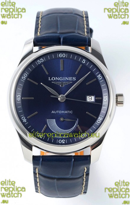 Longines Master Collection Automatic Power Reserve Blue Dial Swiss Replica Watch Leather Strap