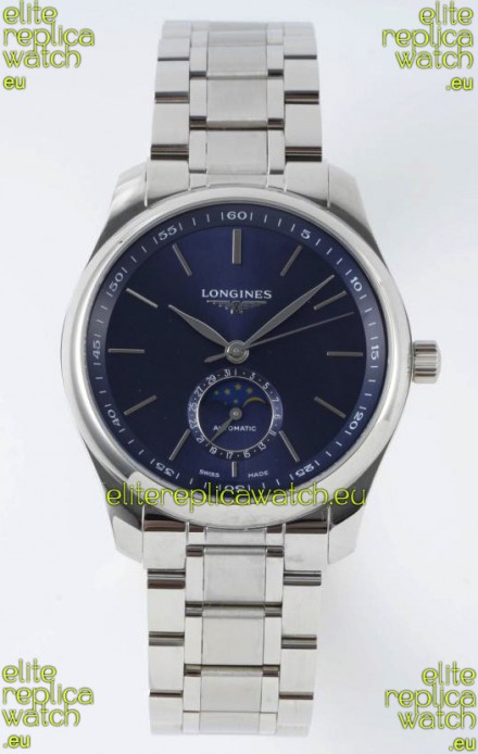 Longines Master Collection Automatic Moonphase Blue Dial Swiss Replica Watch Steel Strap