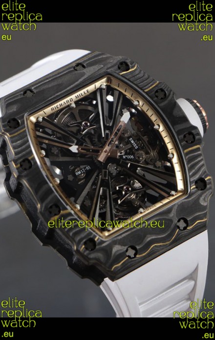 Richard Mille RM12-01 Carbon Fiber Case Genuine Tourbillon Movement 1:1 Mirror Replica Watch