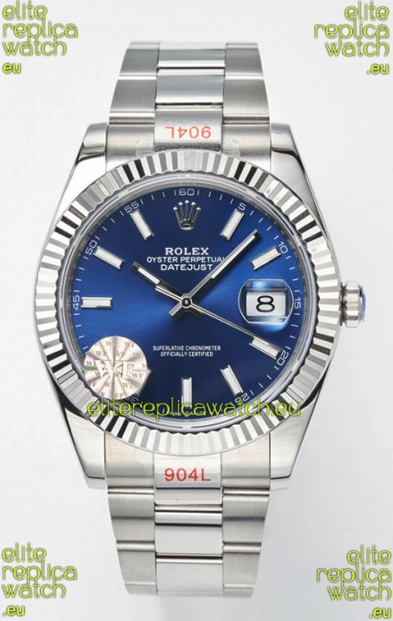 Rolex Datejust Cal.3235 Movement Swiss Watch 1:1 Mirror Replica 904L Steel 41MM - Blue Dial 